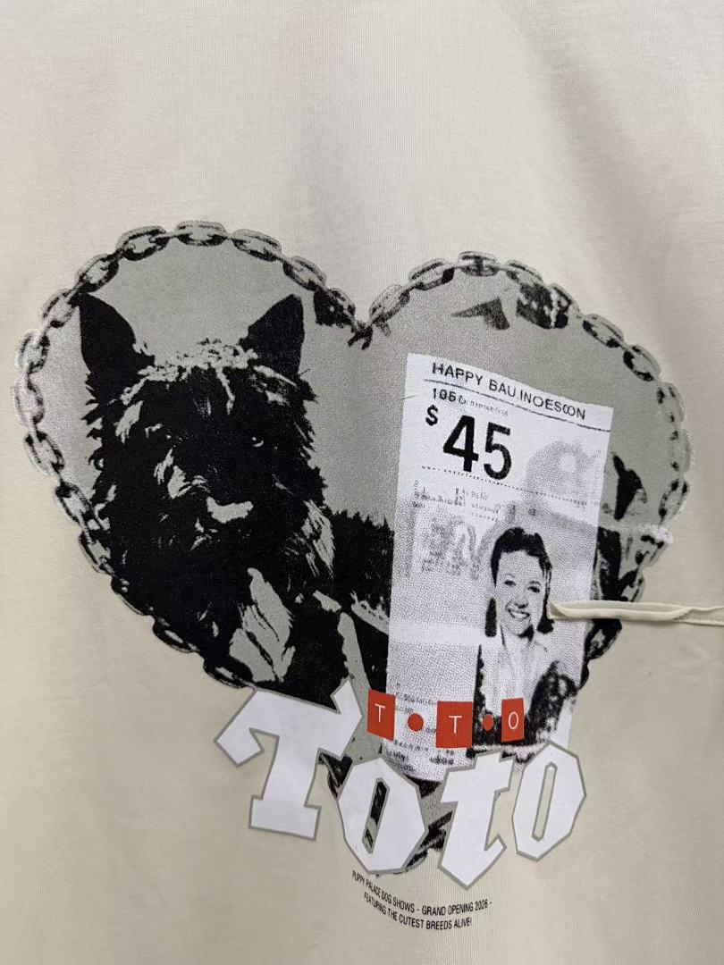 Paly Hollywood TOTO 45 Dog Heart Graphic Cropped T-Shirt