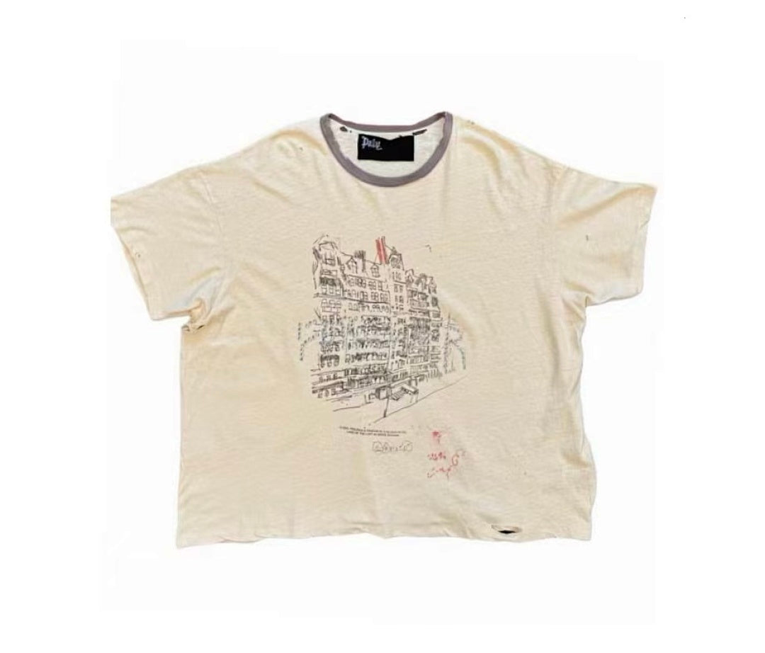 Paly Hollywood Chelsea Hotel Graphic Cropped T-Shirt