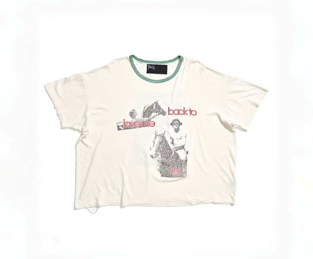 Paly Hollywood Love Me Back To Graphic Cropped T-Shirt