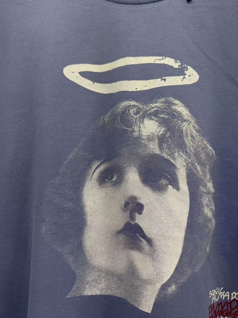Paly Hollywood Halo Portrait Graphic Cropped T-Shirt