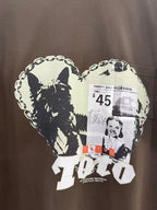 Paly Hollywood Collage Dog Graphic Cropped T-Shirt