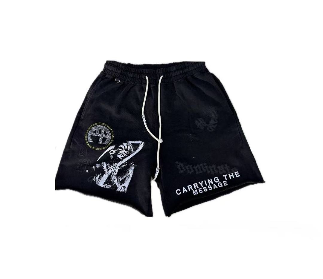 Paly Hollywood Carrying the Message Black Graphic Shorts