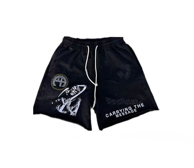 Paly Hollywood Carrying the Message Black Graphic Shorts Hover Image