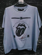 Paly Hollywood Rolling Stones Studded Tongue Graphic T-Shirt