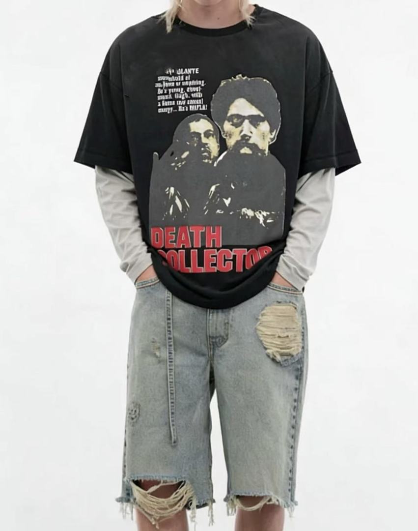Paly Hollywood Death Collector Layered Graphic Long-Sleeve Tee