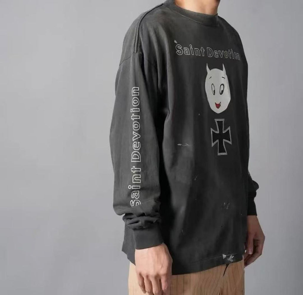 Saint Michael Saint Devotion Humanity In Hell Graphic Long-Sleeve Shirt