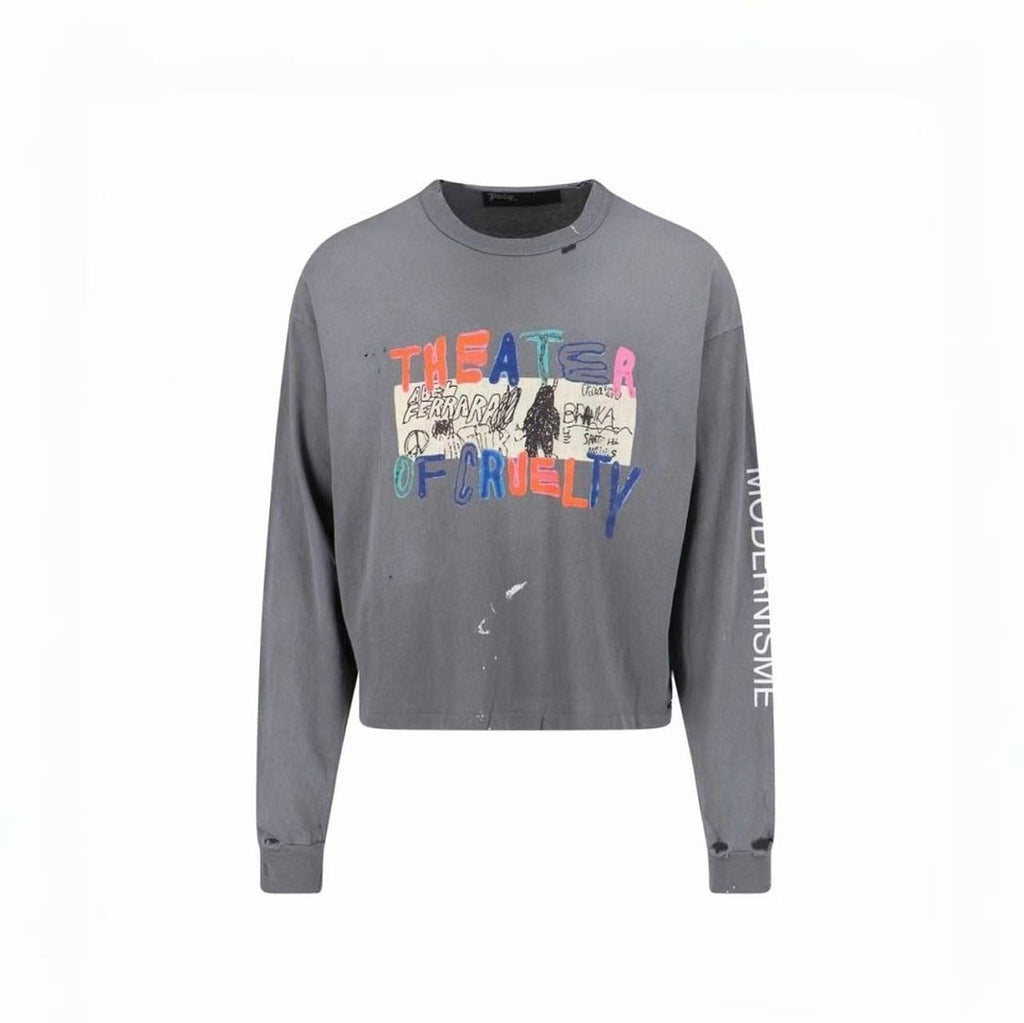 Paly Hollywood Theater of Cruelty Graphic Cropped Long-Sleeve Tee