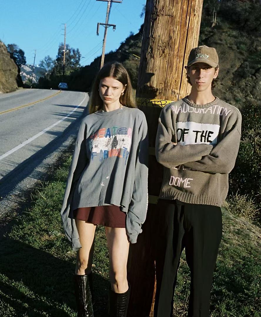 Paly Hollywood Theater of Cruelty Graphic Cropped Long-Sleeve Tee