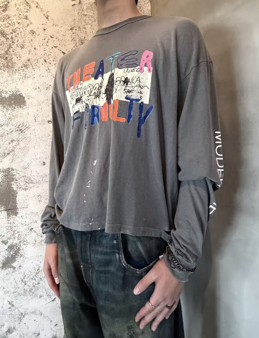 Paly Hollywood Theater of Cruelty Graphic Cropped Long-Sleeve Tee