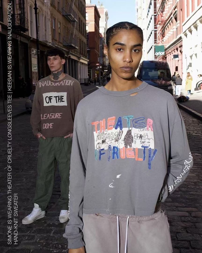 Paly Hollywood Theater of Cruelty Graphic Cropped Long-Sleeve Tee