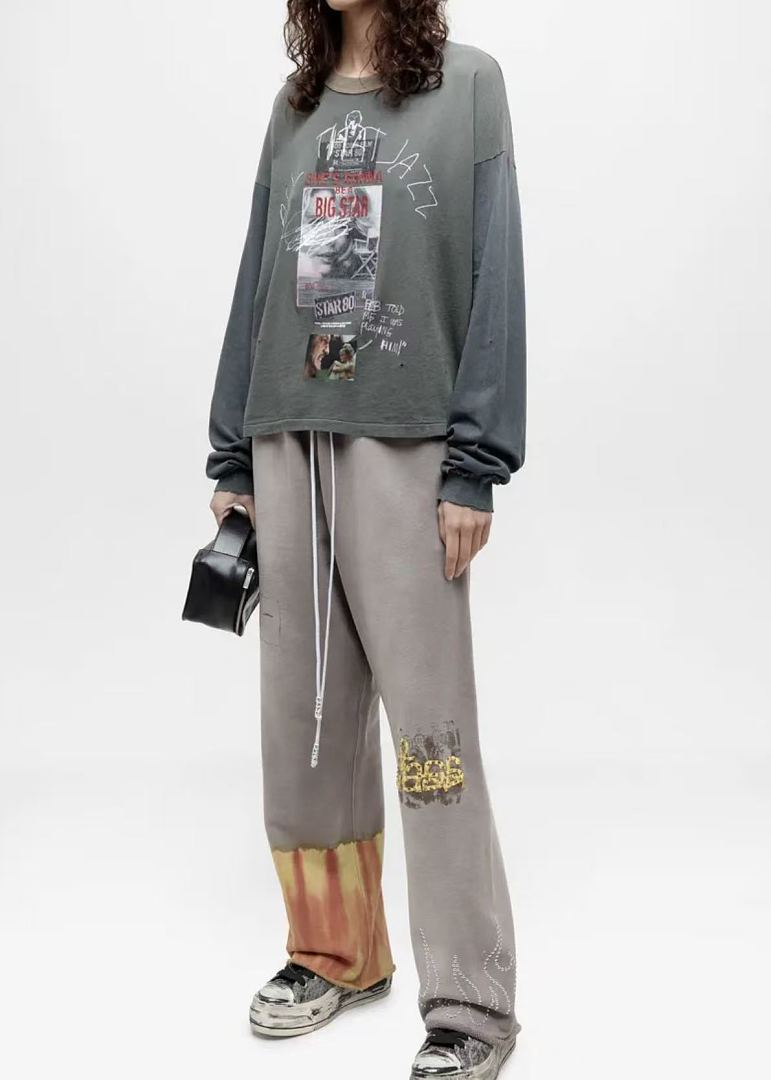 Paly Hollywood Big Star Graphic Cropped Long-Sleeve Tee