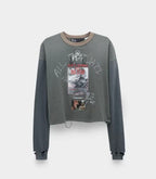 Paly Hollywood Big Star Graphic Cropped Long-Sleeve Tee
