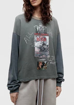Paly Hollywood Big Star Graphic Cropped Long-Sleeve Tee