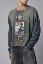 Paly Hollywood Big Star Graphic Cropped Long-Sleeve Tee