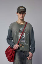 Paly Hollywood Big Star Graphic Cropped Long-Sleeve Tee