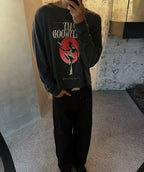 Paly Hollywood Made for Moving Graphic Cropped Long-Sleeve Tee