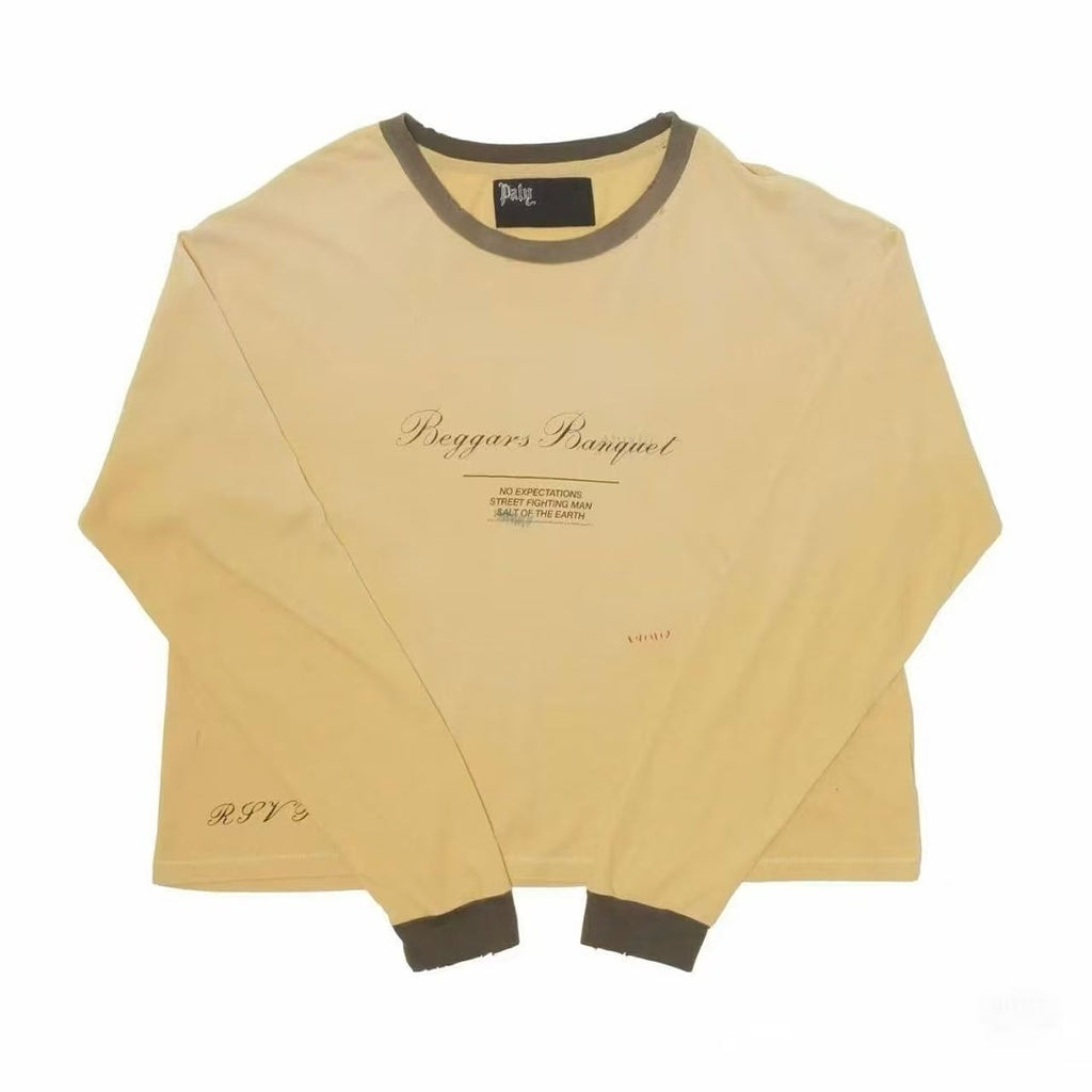 Paly Hollywood Sympathy for the Devil Cropped Long-Sleeve Tee