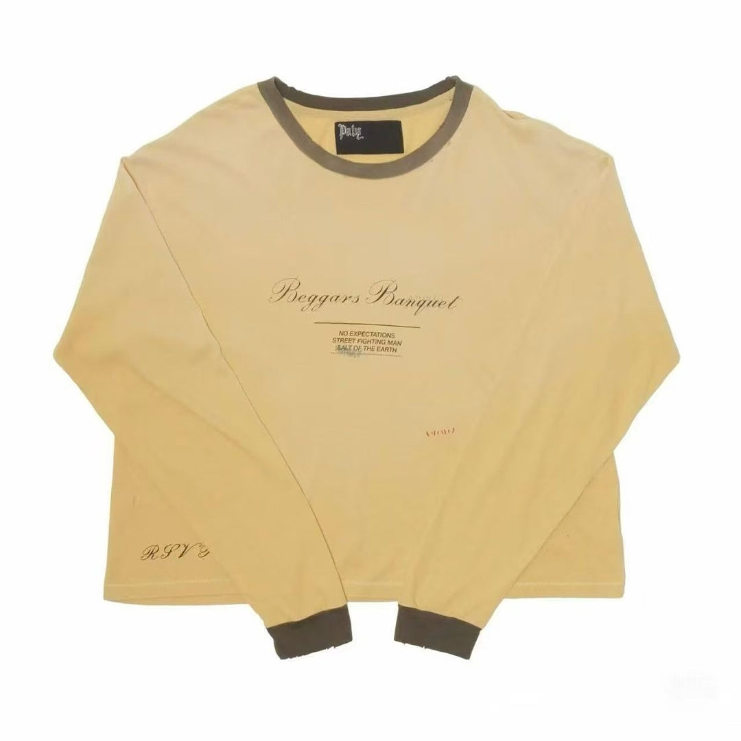 Paly Hollywood Sympathy for the Devil Cropped Long-Sleeve Tee