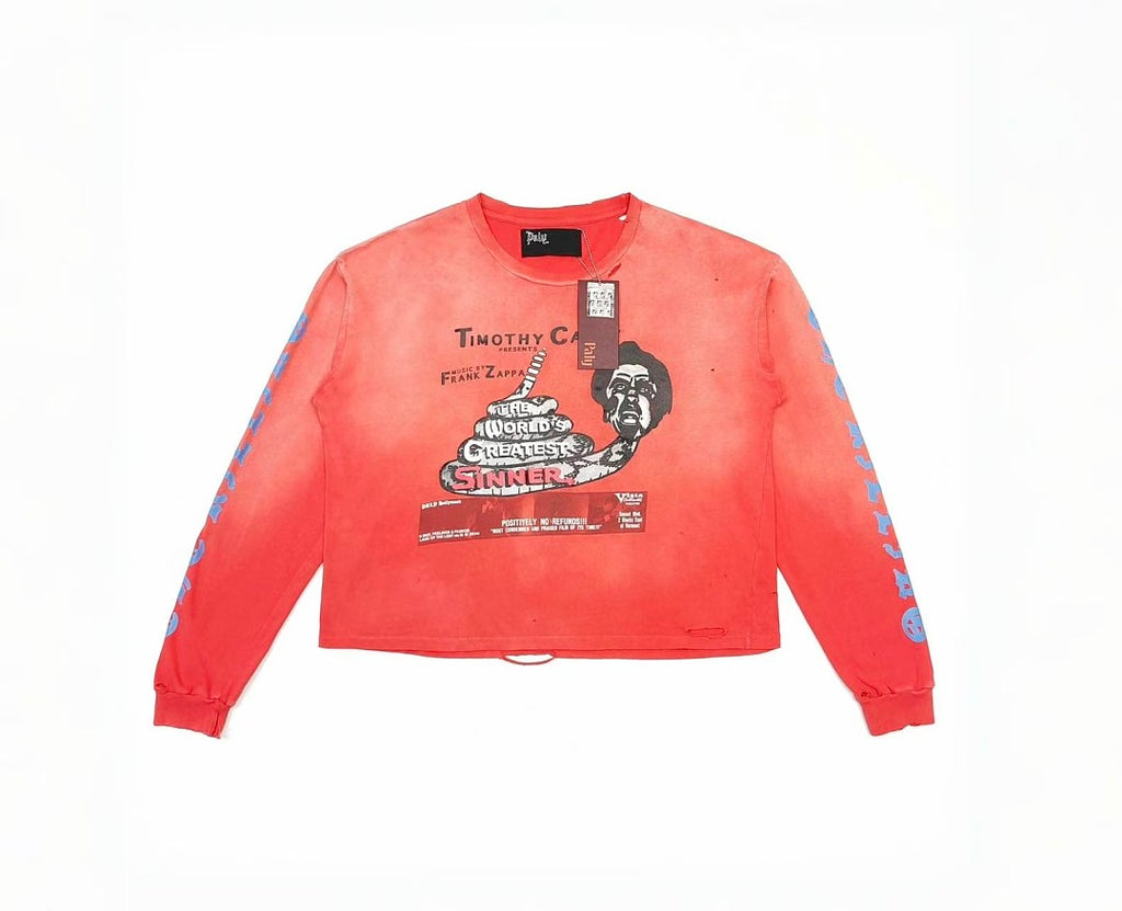 Paly Hollywood The World's Greatest Sinner Cropped Long-Sleeve Tee