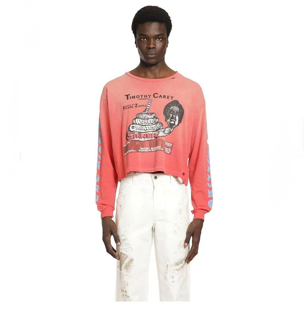 Paly Hollywood The World's Greatest Sinner Cropped Long-Sleeve Tee