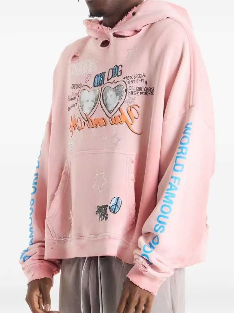 Paly Hollywood Okay Dog Graphic Hoodie