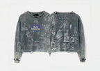 Paly Hollywood Beth Lehem Inn Charcoal Graphic Cropped Long-Sleeve Tee