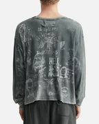Paly Hollywood Beth Lehem Inn Charcoal Graphic Cropped Long-Sleeve Tee