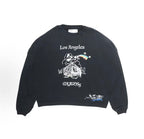 Paly Hollywood Los Angeles Cartoon Graphic Black Sweatshirt