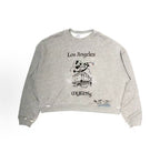 Paly Hollywood Los Angeles Cartoon Graphic Cropped Sweatshirt