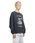 Paly Hollywood Los Angeles Cartoon Graphic Black Sweatshirt