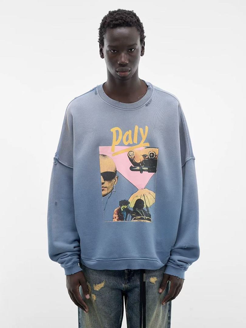 Paly Hollywood Paly Film Collage Graphic Sweatshirt