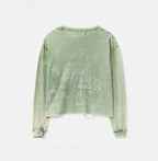 Paly Hollywood Beth Lehem Inn Distressed Cropped Long-Sleeve Tee