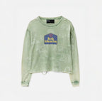 Paly Hollywood Beth Lehem Inn Distressed Cropped Long-Sleeve Tee