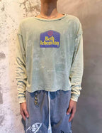 Paly Hollywood Beth Lehem Inn Distressed Cropped Long-Sleeve Tee