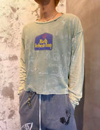 Paly Hollywood Beth Lehem Inn Distressed Cropped Long-Sleeve Tee