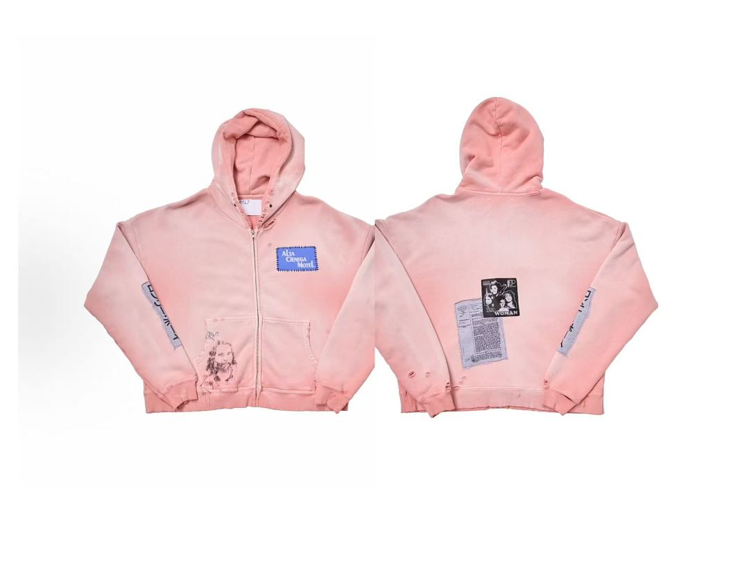 Paly Hollywood Alta Cienega Pink Zip-Up Hoodie