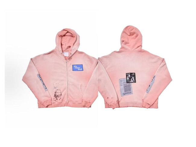 Paly Hollywood Alta Cienega Pink Zip-Up Hoodie Hover Image