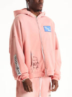 Paly Hollywood Alta Cienega Pink Zip-Up Hoodie