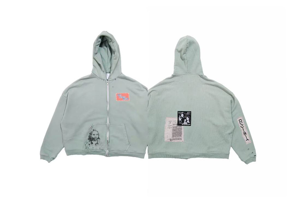 Paly Hollywood Mint Graphic Zip-Up Hoodie