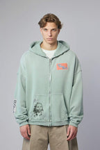 Paly Hollywood Mint Graphic Zip-Up Hoodie