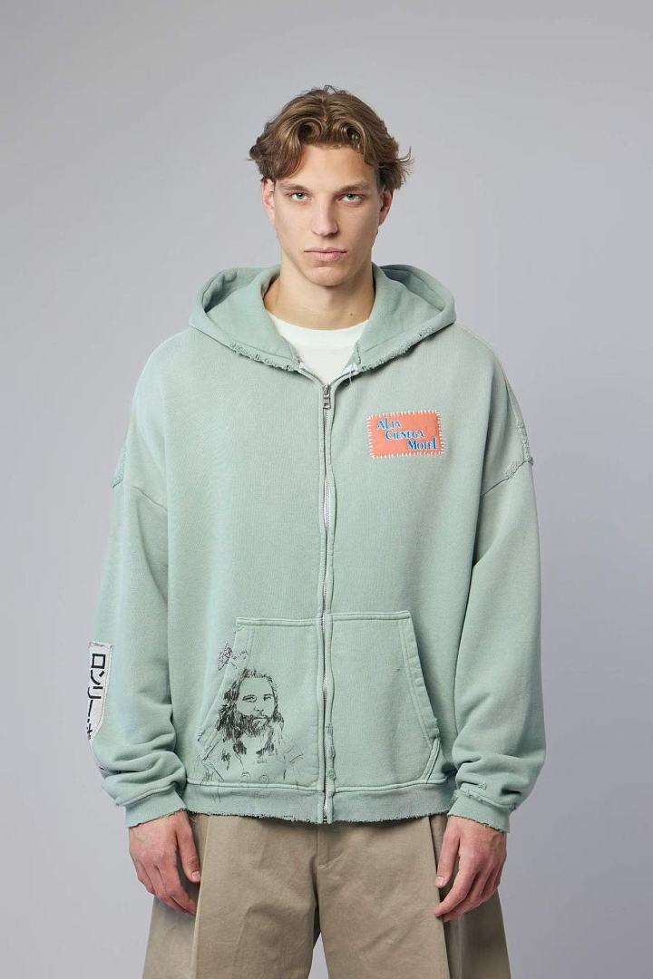 Paly Hollywood Mint Graphic Zip-Up Hoodie