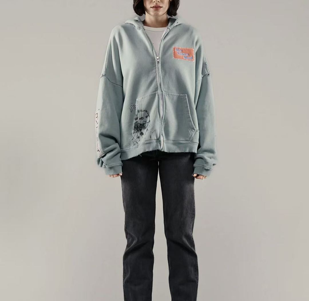Paly Hollywood Mint Graphic Zip-Up Hoodie