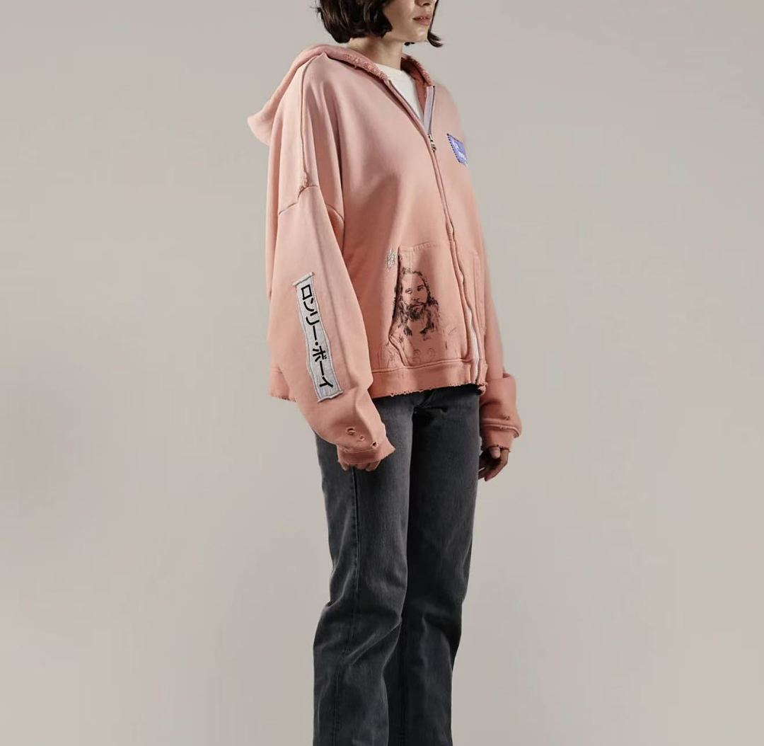 Paly Hollywood Alta Cienega Pink Zip-Up Hoodie