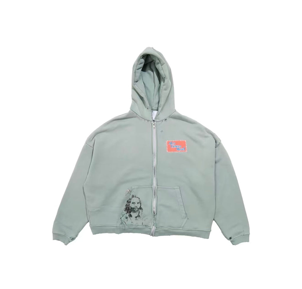 Paly Hollywood Mint Graphic Zip-Up Hoodie