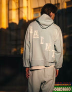 Saint Michael Winged Angel Faded Blue Pullover Hoodie