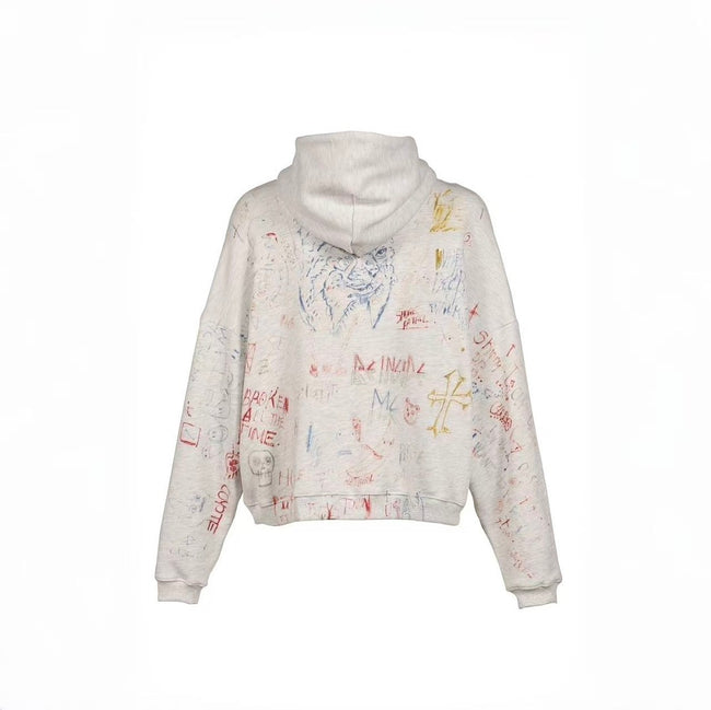 Paly Hollywood All-Over Doodle Graphic Zip-Up Hoodie Main Image