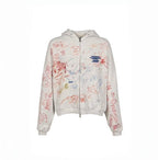 Paly Hollywood All-Over Doodle Graphic Zip-Up Hoodie