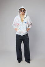 Paly Hollywood All-Over Doodle Graphic Zip-Up Hoodie