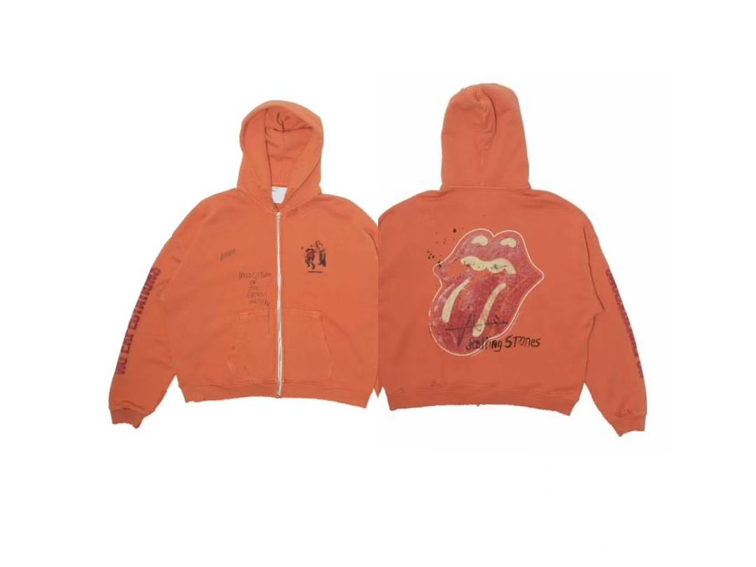 Paly Hollywood Rolling Stones Tongue Graphic Full-Zip Hoodie