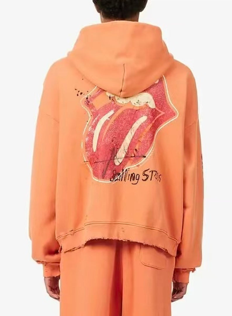Paly Hollywood Rolling Stones Tongue Graphic Full-Zip Hoodie